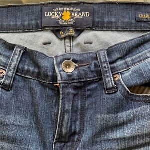 Lucky brand jeans 6/28 Charlie super skinny distressed on front stretchy